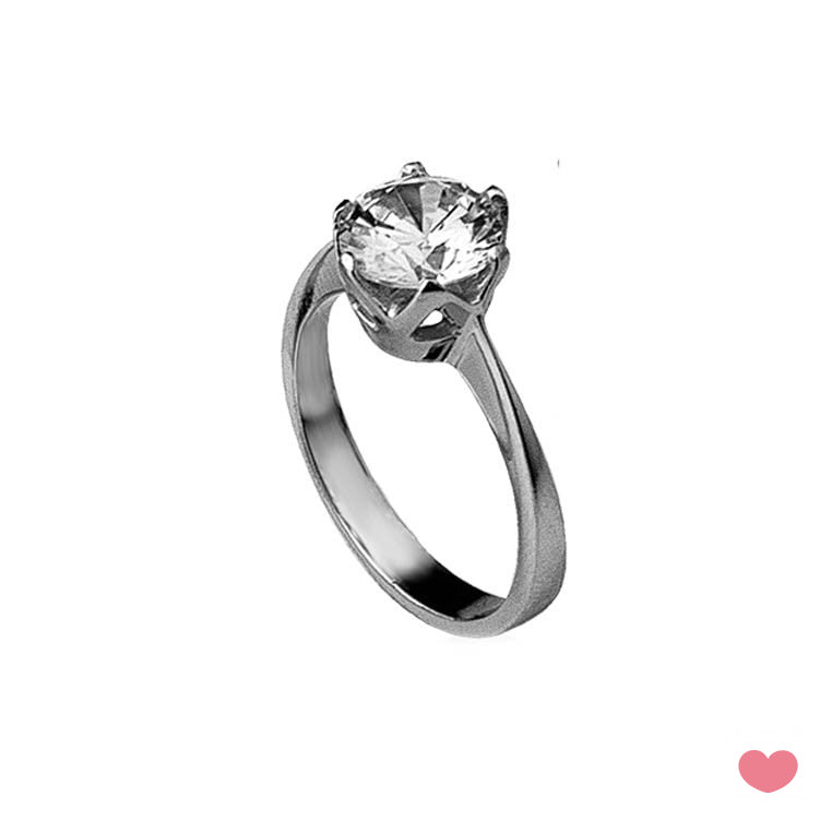 Anel Solitário Passion em Prata de Lei