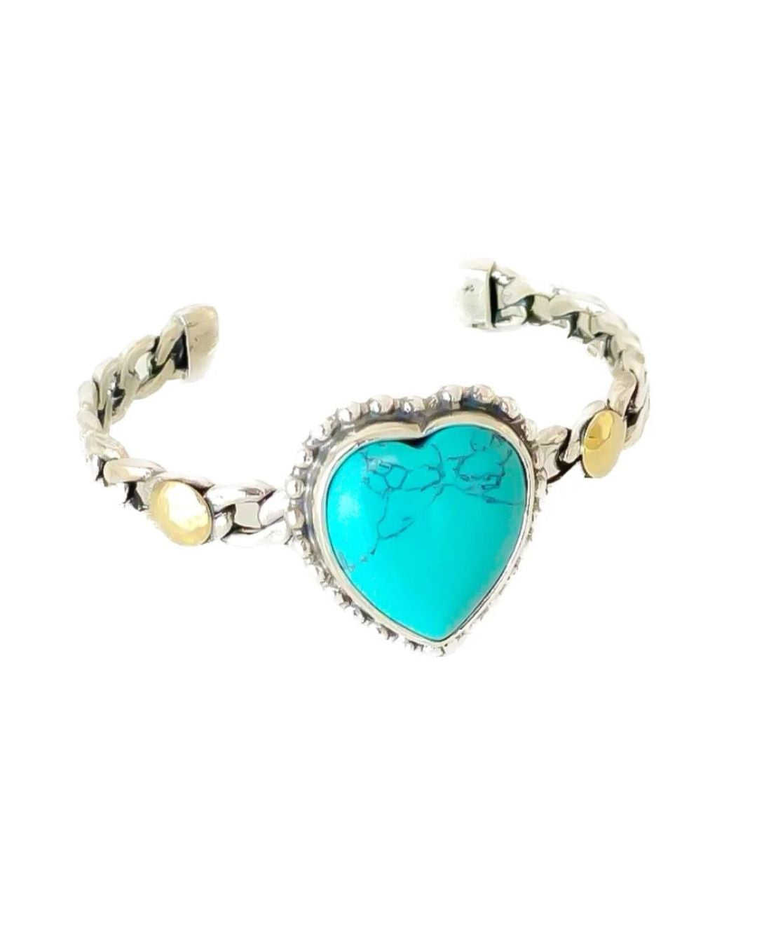 Escrava Coração em Prata de Lei e Ouro 9k