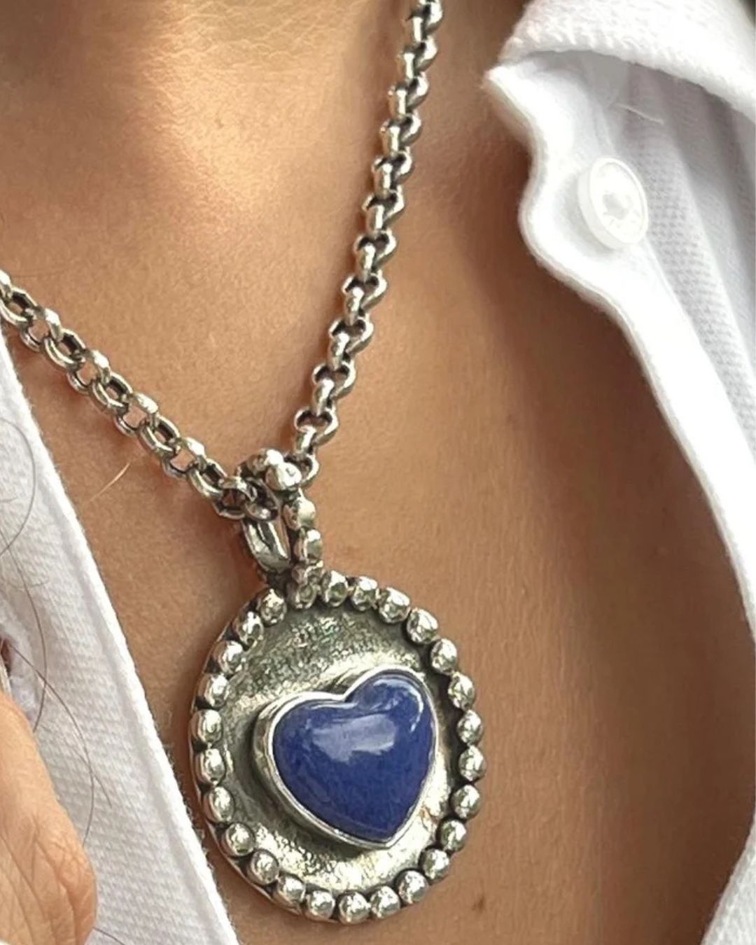 Medalha Coração em Prata de Lei