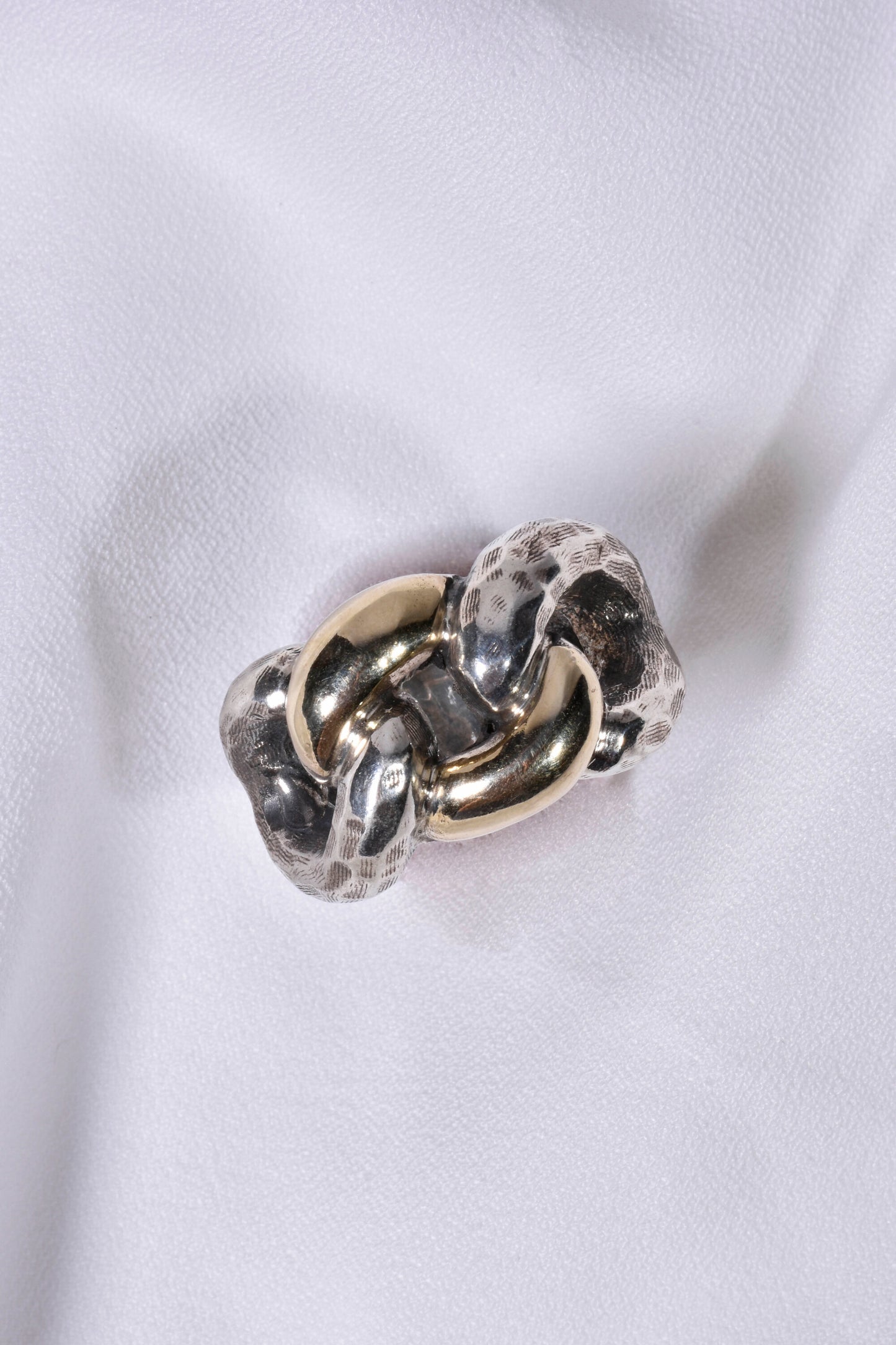 Conjunto Torcido em Prata e Ouro 9k