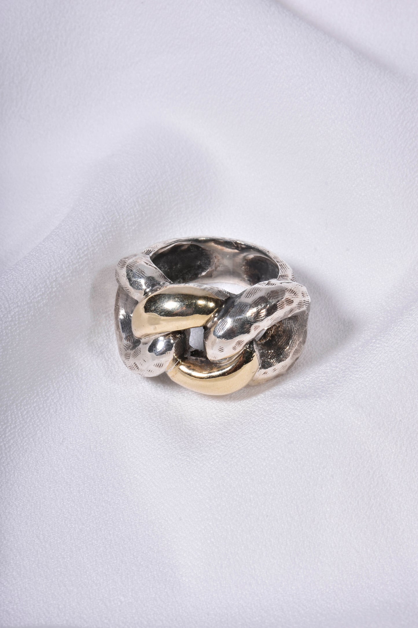 Conjunto Torcido em Prata e Ouro 9k