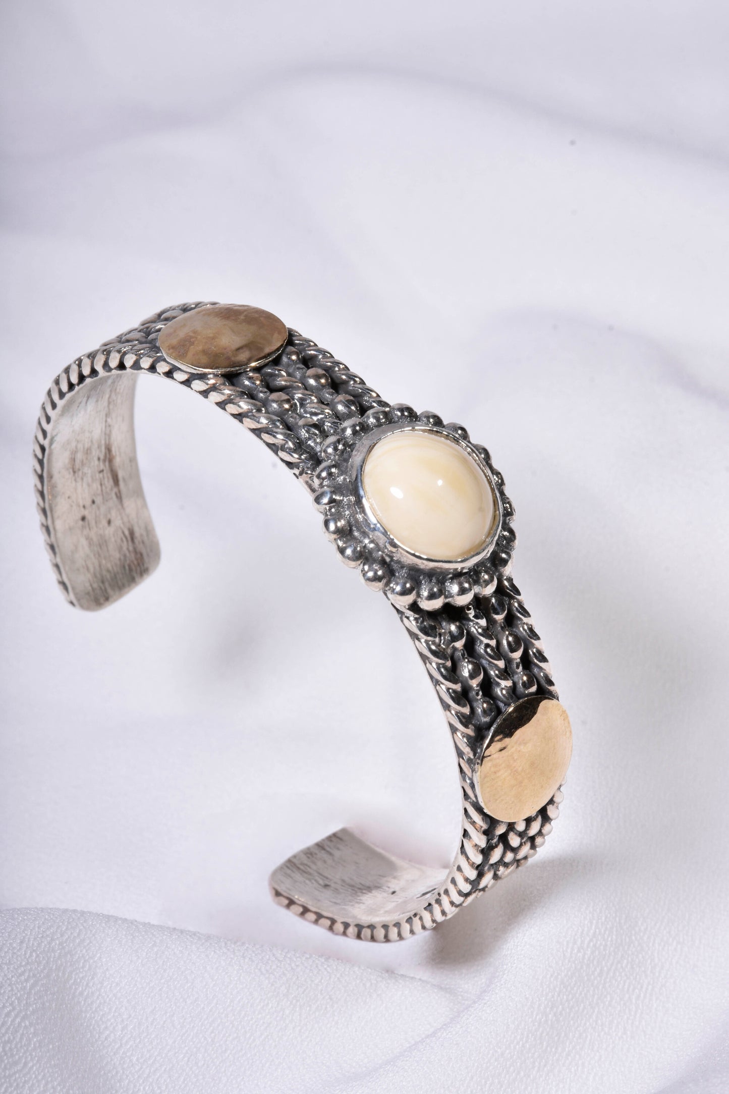 Conjunto em Prata de Lei, Ouro 9k e Marfim Vegetal