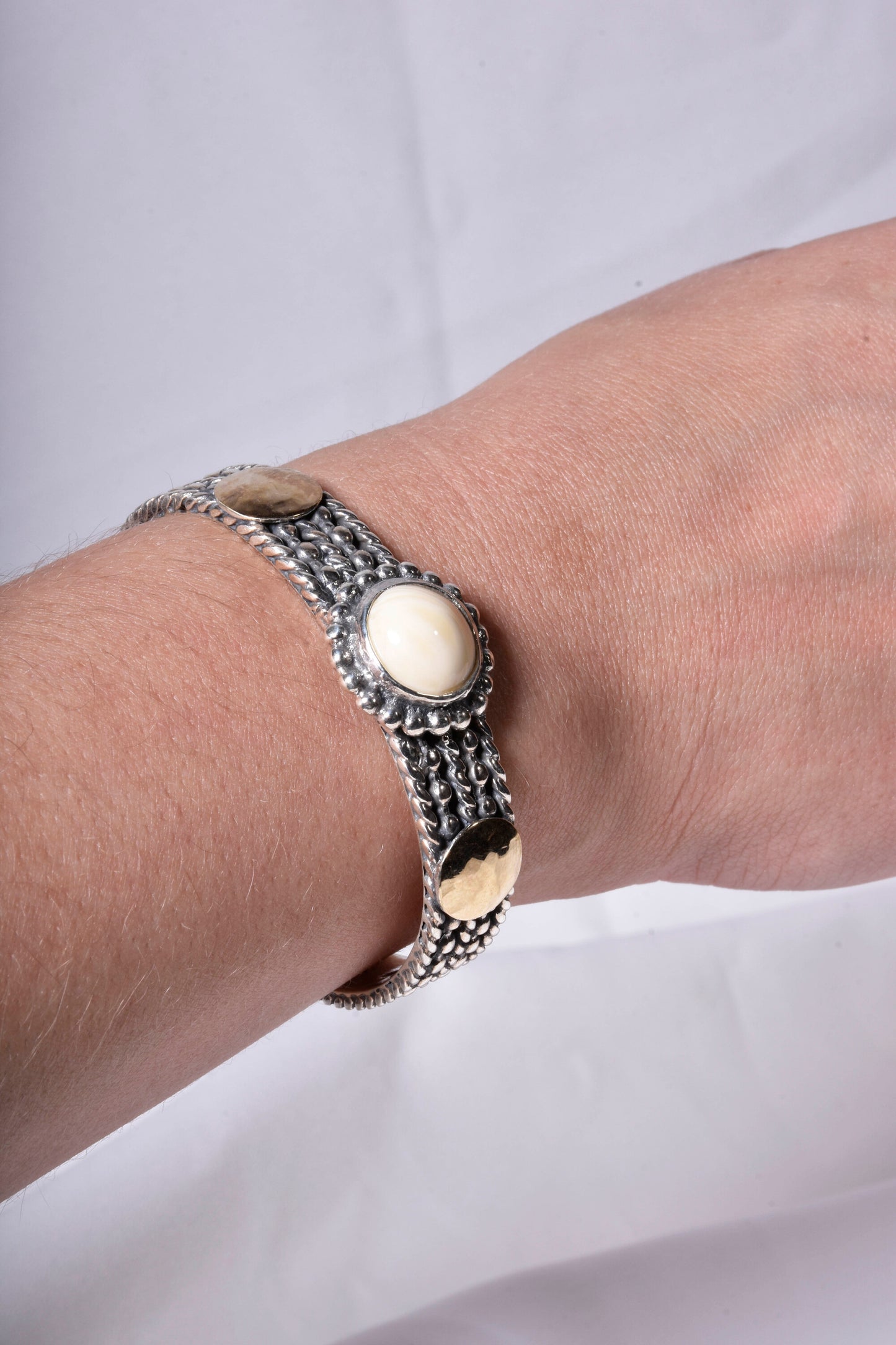 Conjunto em Prata de Lei, Ouro 9k e Marfim Vegetal