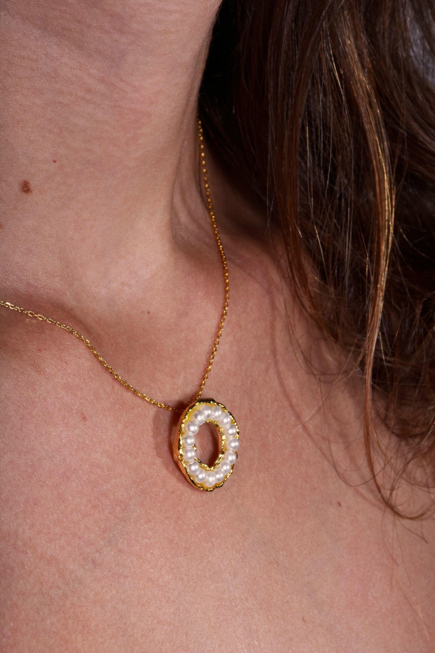 Conjunto Prata Banhada a Ouro e Pérolas