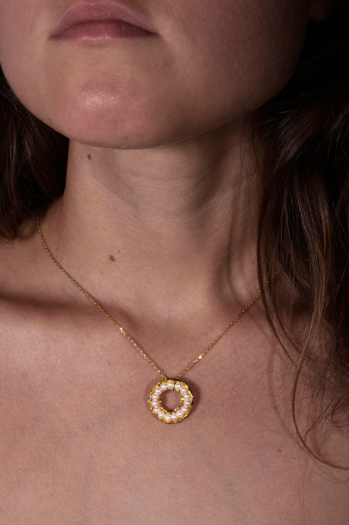 Conjunto Prata Banhada a Ouro e Pérolas