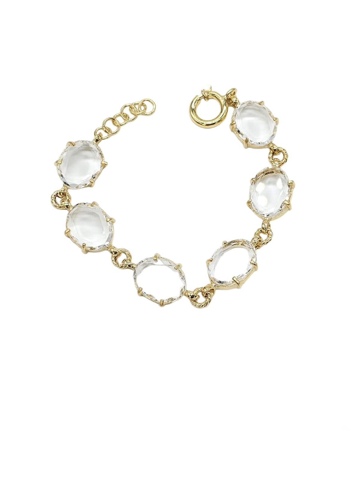 Pulseira com Pedras em Prata Banhada a Ouro