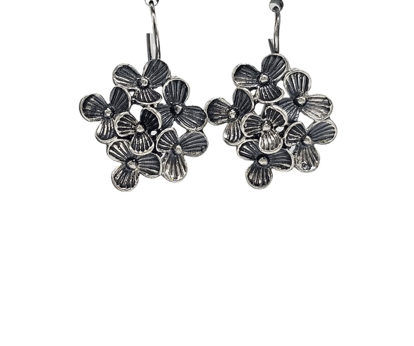 Conjunto Flores em Prata de Lei
