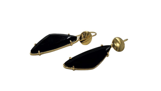 Brincos Prata Banhada a Ouro com Pendente Pedra