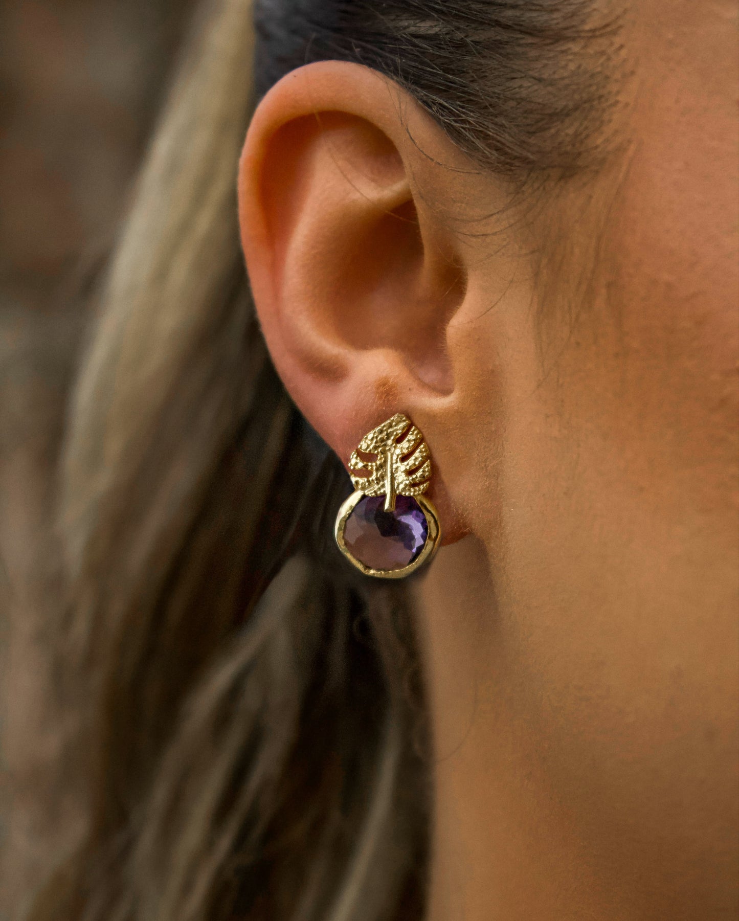 Brincos Brilho Violeta