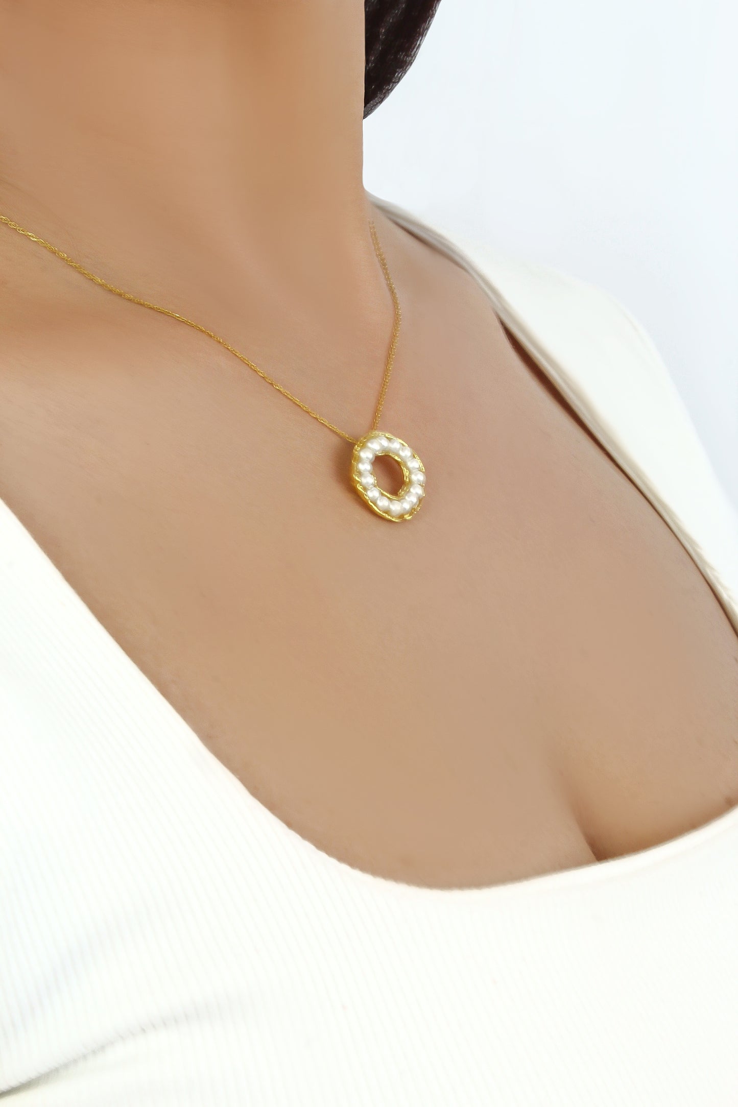 Conjunto Prata Banhada a Ouro e Pérolas