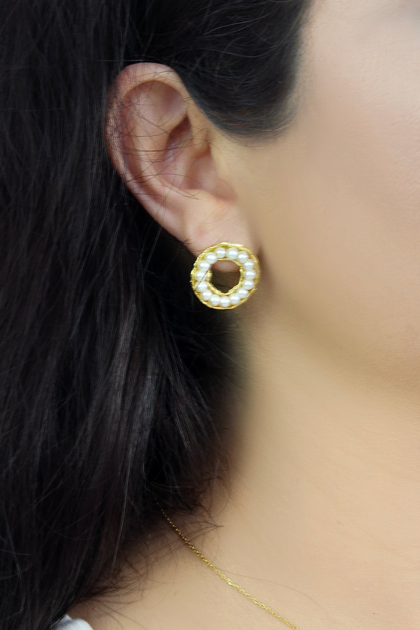 Conjunto Prata Banhada a Ouro e Pérolas