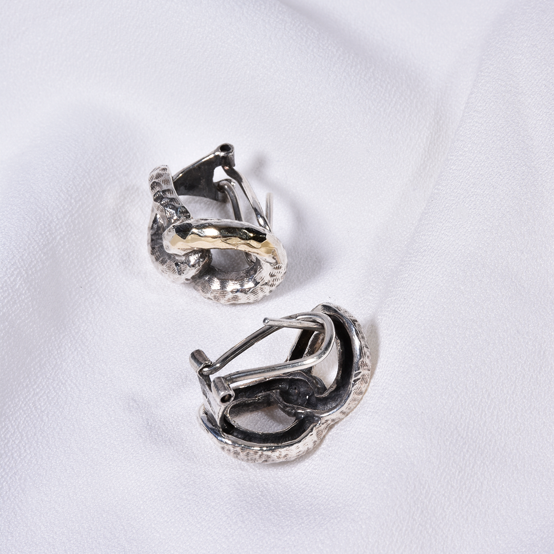 Conjunto Torcido em Prata e Ouro 9k