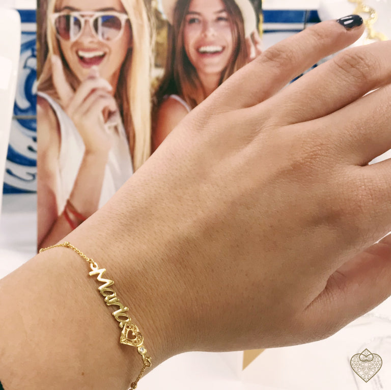 Pulseira Personalizada em Prata Dourada