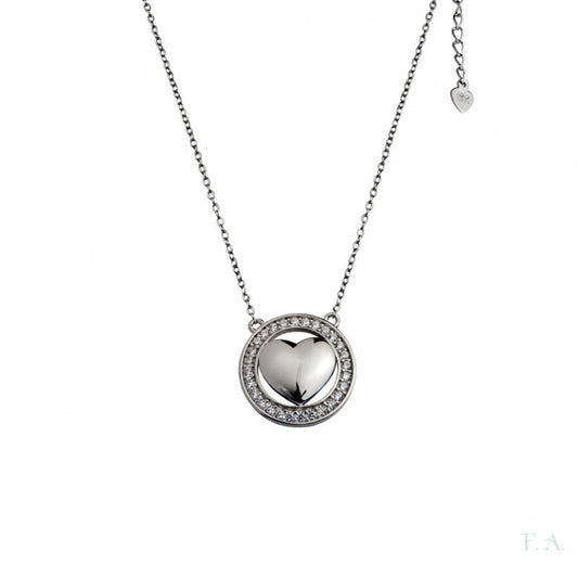 Colar Coração com Zircónias