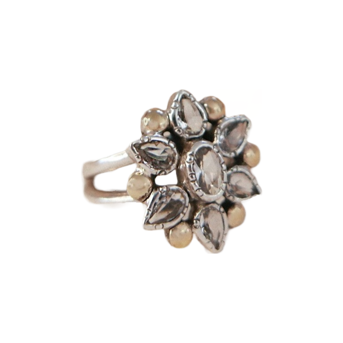 Conjunto em Prata, Ouro de 9k e Pedras