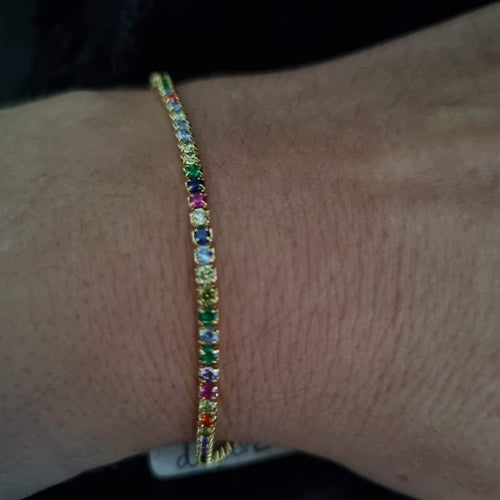 Pulseira em Prata de Lei Cravada a Zircónias de Cor - You Love You Jewlery