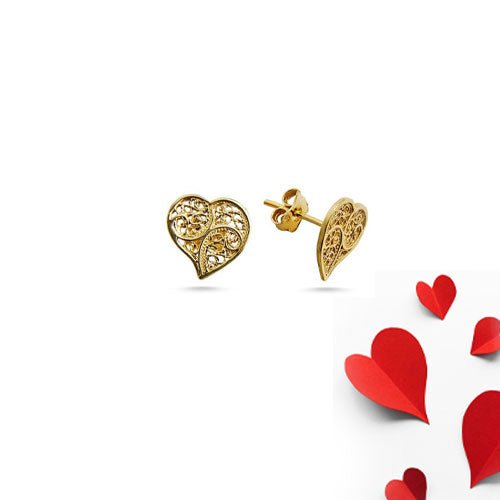 Brincos em Filigrana Prata Dourada - You Love You Jewlery