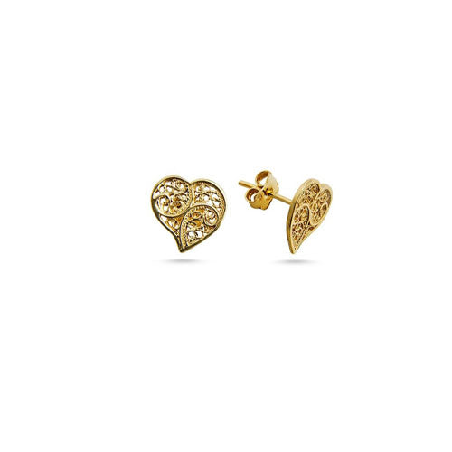 Brincos em Filigrana Prata Dourada - You Love You Jewlery