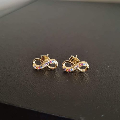 Brincos Infinito com Zircónias de Cor - You Love You Jewlery