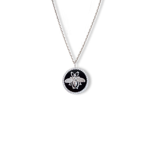 Colar com Inseto em Ónix e Zircónias - You Love You Jewlery