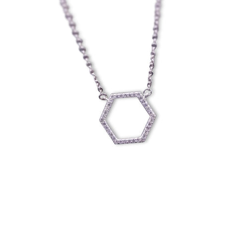 Colar Hexágono em Zircónias - You Love You Jewlery