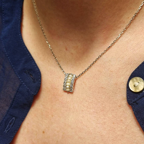 Colar Elegância em Pérolas e Zircónias - You Love You Jewlery