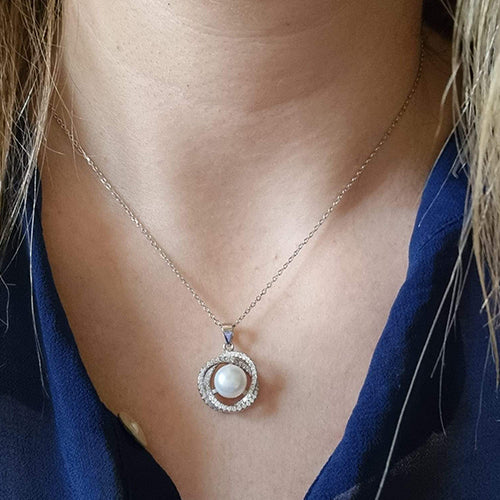 Colar com Pérola e Zircónias - You Love You Jewlery