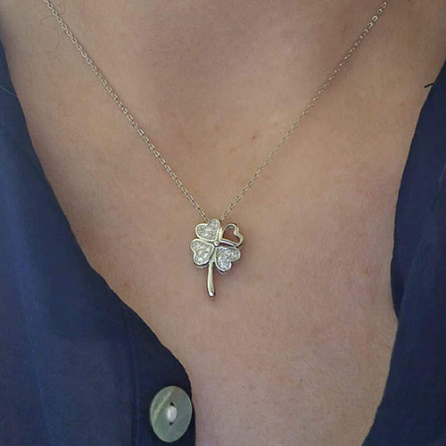 Colar Trevo Cravado a Zircónias - You Love You Jewlery