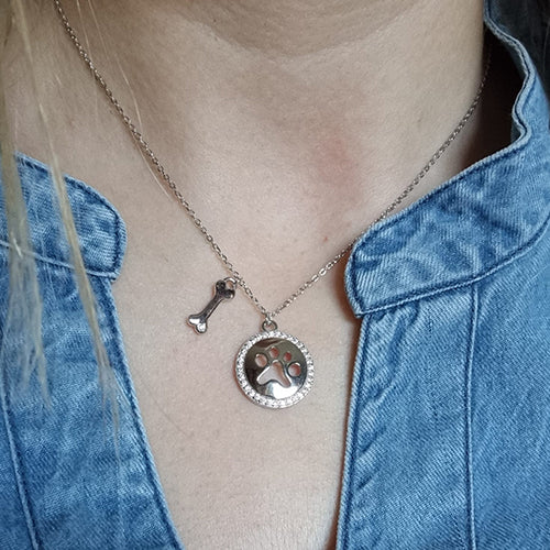 Colar Pata cravado com Zircónias - Peça Exclusiva - You Love You Jewlery