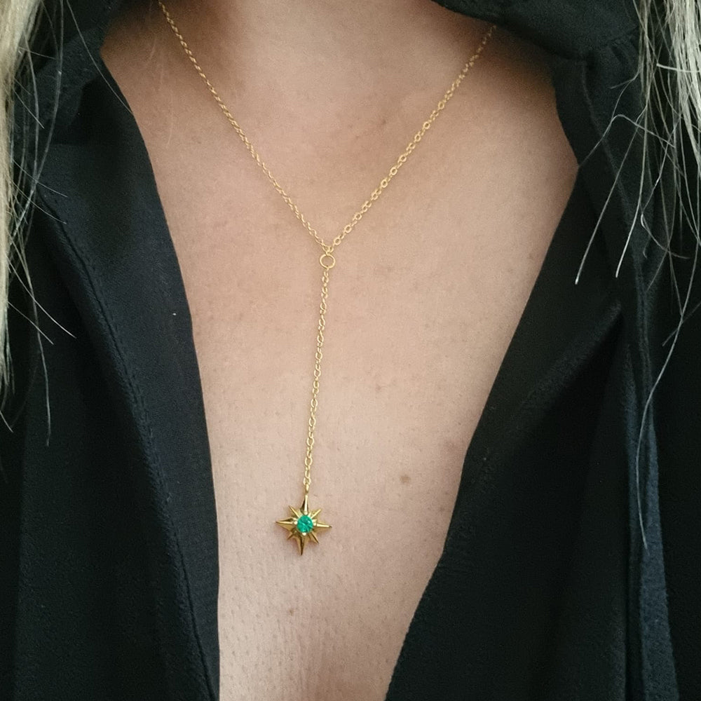 Colar Estrela em Prata Banhada a Ouro