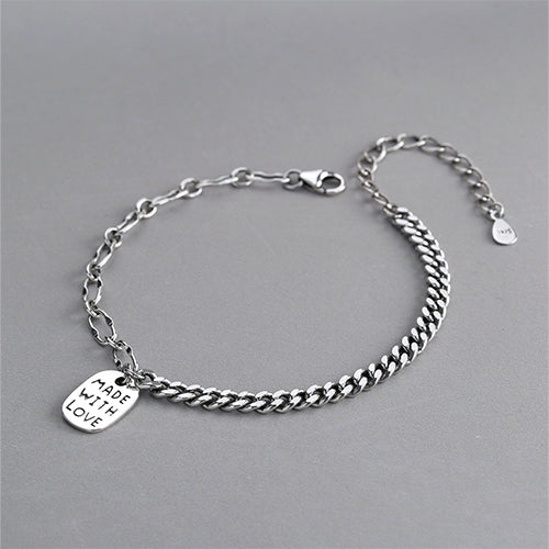 Pulseira Made With Love em Prata de Lei - You Love You Jewlery