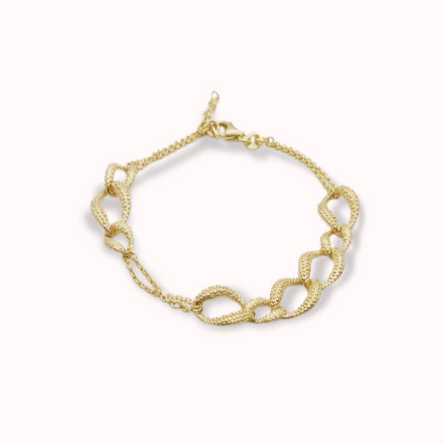 Pulseira em Prata Dourada - You Love You Jewlery