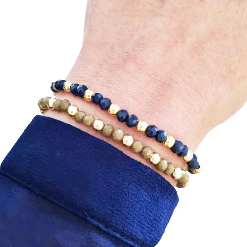 Pulseira em Prata Dourada e Pedras - You Love You Jewlery