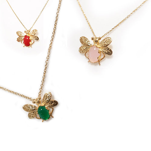 Colar Abelhas em Prata Dourada - You Love You Jewlery