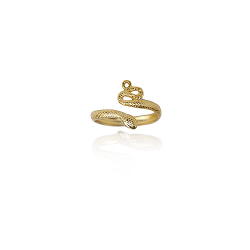 Anel Serpente em Prata Dourada - You Love You Jewlery