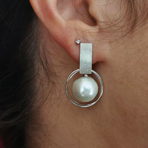 Brincos em Prata e Pérola - You Love You Jewlery