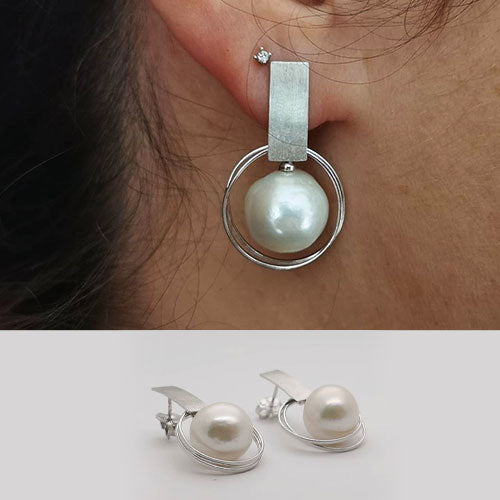 Brincos em Prata e Pérola - You Love You Jewlery
