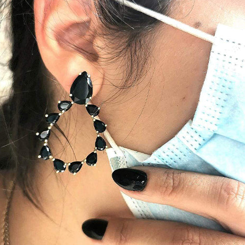 Brincos em Prata e Ónix - You Love You Jewlery