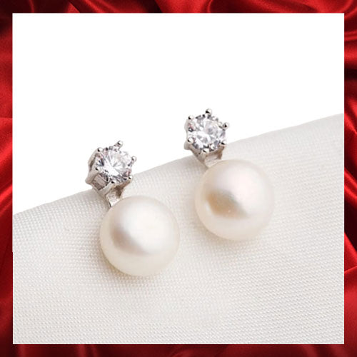 Brincos com Pérola e Zircónia - You Love You Jewlery