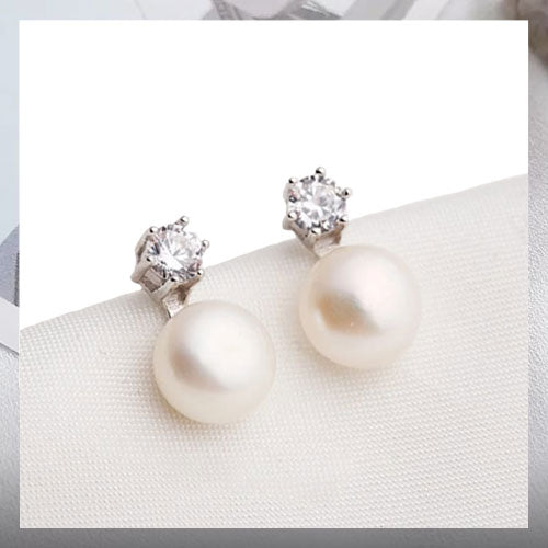 Brincos com Pérola e Zircónia - You Love You Jewlery