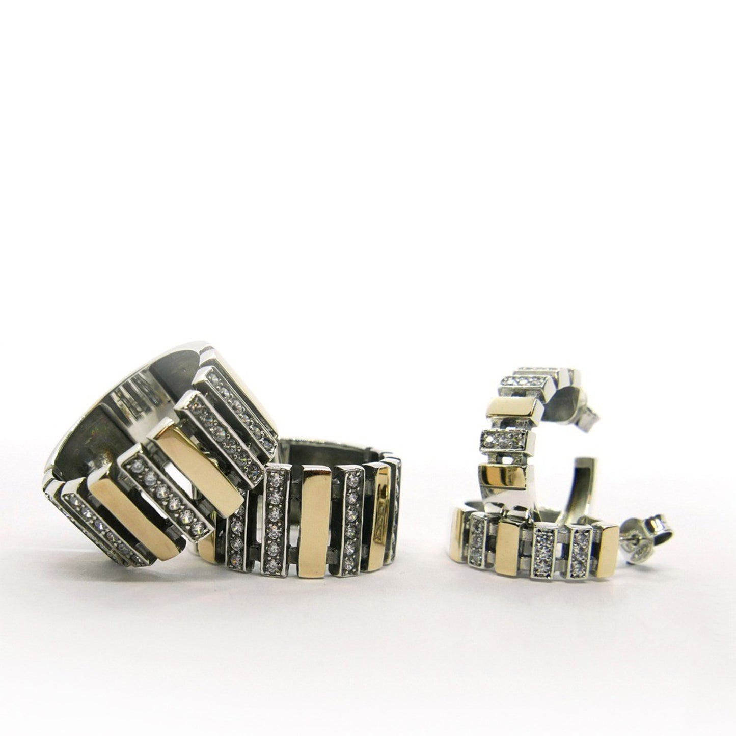Conjunto em Prata e Ouro de 9k