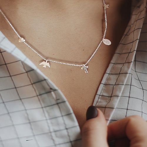 Colar Amuletos em Prata de Lei - You Love You Jewlery