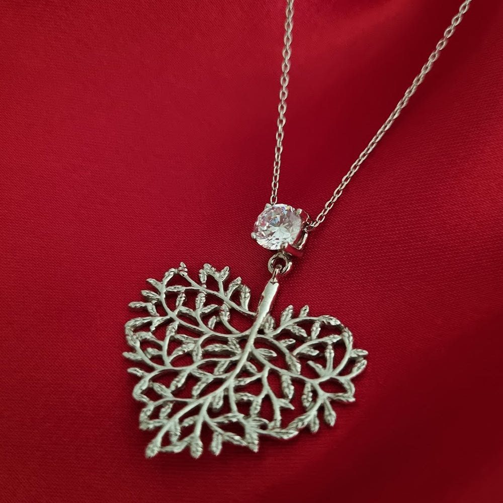 Colar Coração em Prata de Lei e Zircónia