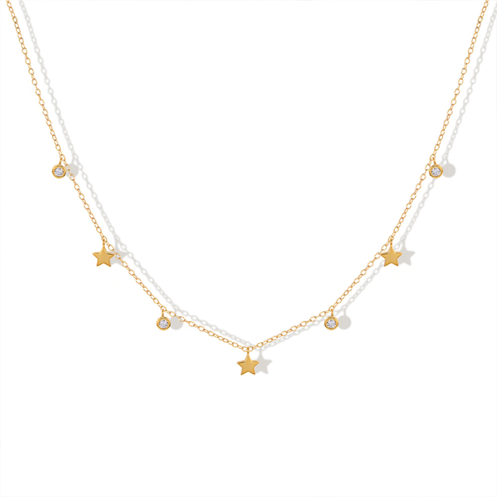 Colar com Estrelas e Zircónias