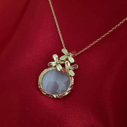 Colar em Prata Dourada e Zircónia