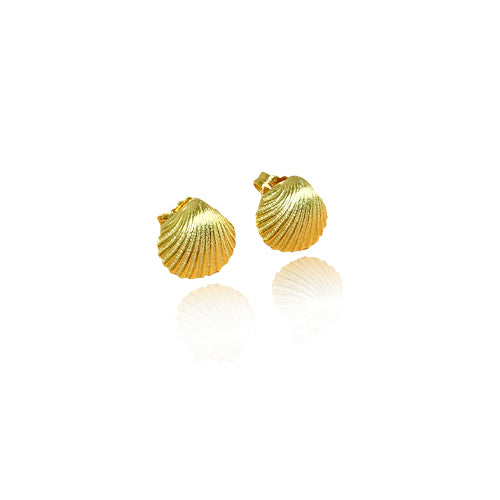 Brincos Conchas em Prata Dourada - You Love You Jewlery