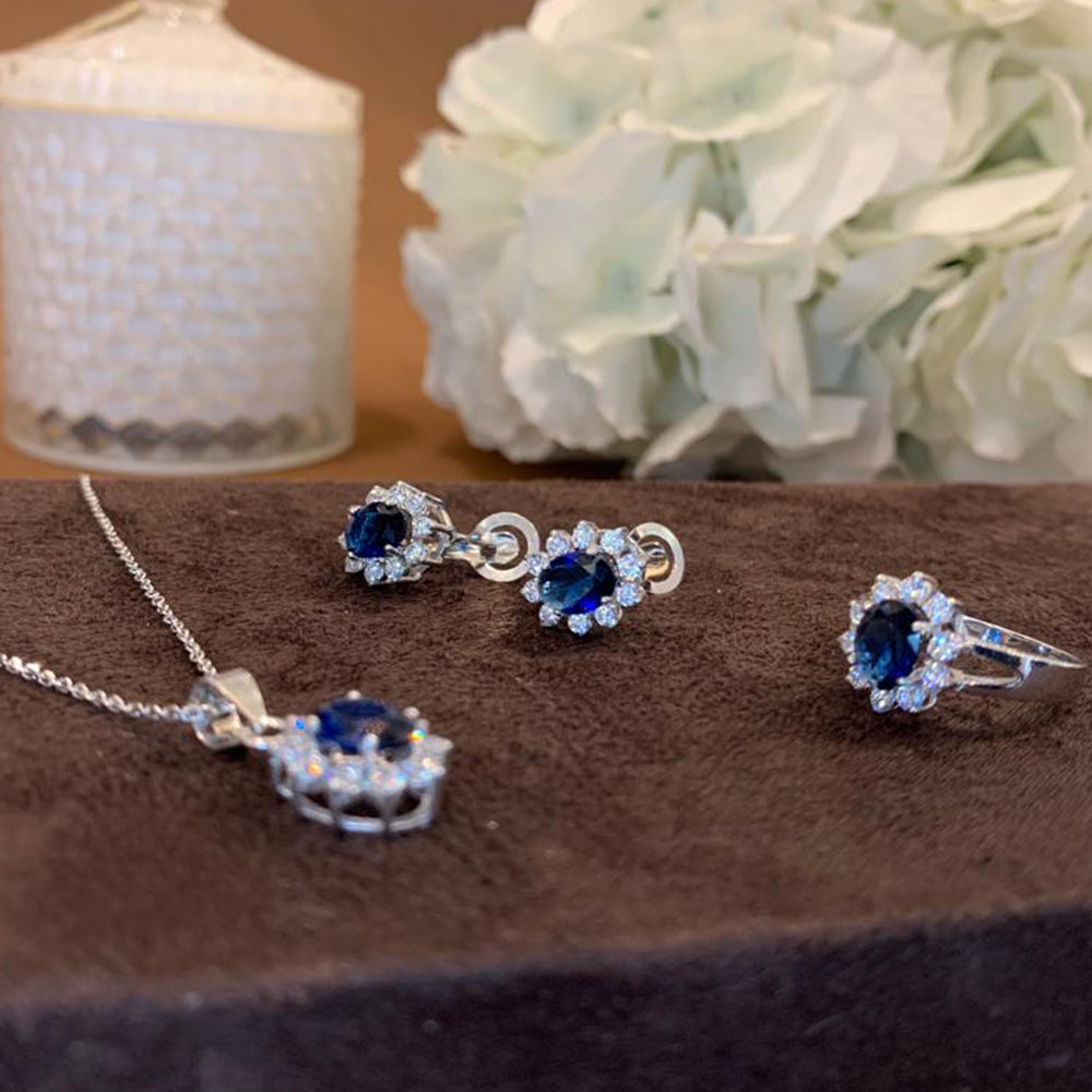 Conjunto Lady Di em Prata de Lei