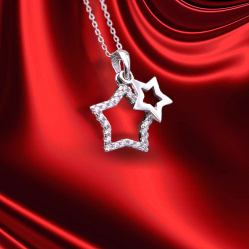 Colar Estrelas em Prata e Zirconias - You Love You Jewlery