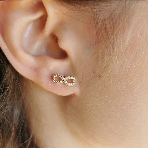 Brincos Infinito Cravados a Zircónias - You Love You Jewlery