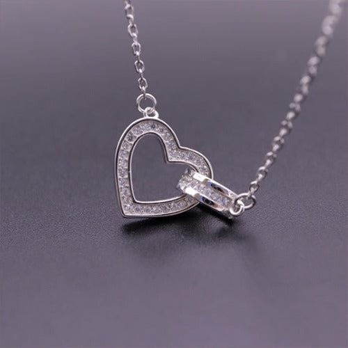 Colar Coração Cravado a Zircónias - You Love You Jewlery